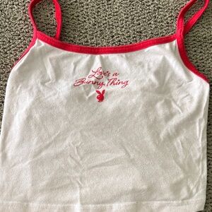 PLAYBOY Women's Red and White Camisole